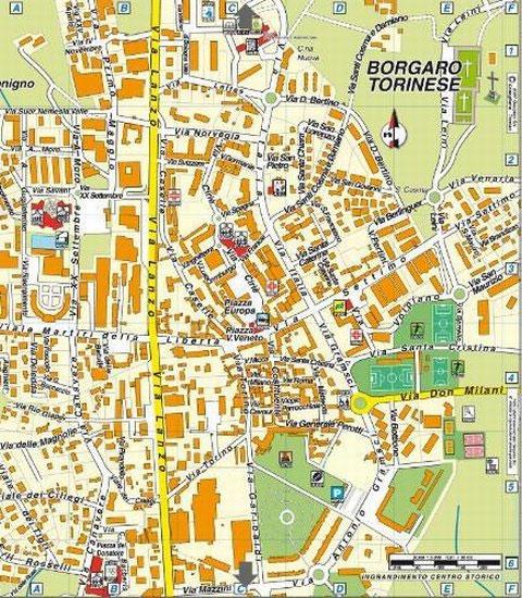 Mappa e stradario di Borgaro Torinese